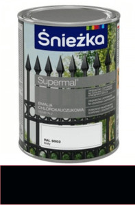 Śnieżka Emalia Supermal chlorokauczukowa czarny RAL 9005   900ml